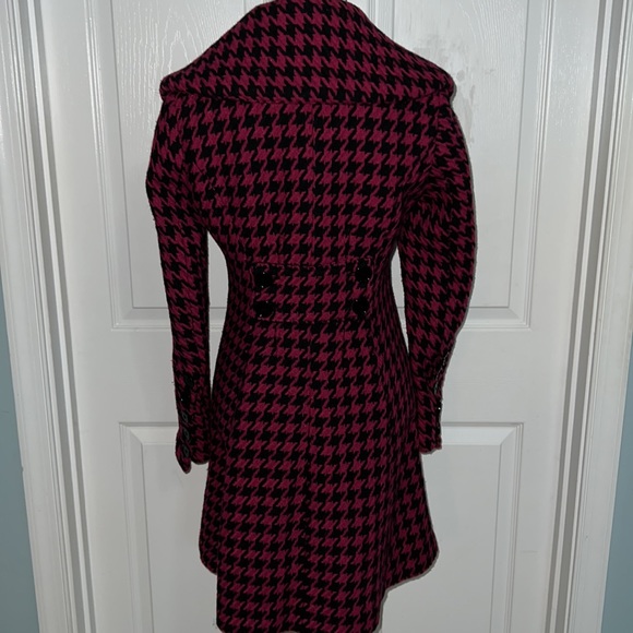 Vintage Y2K Pink Houndstooth Coat - Picture 3 of 6